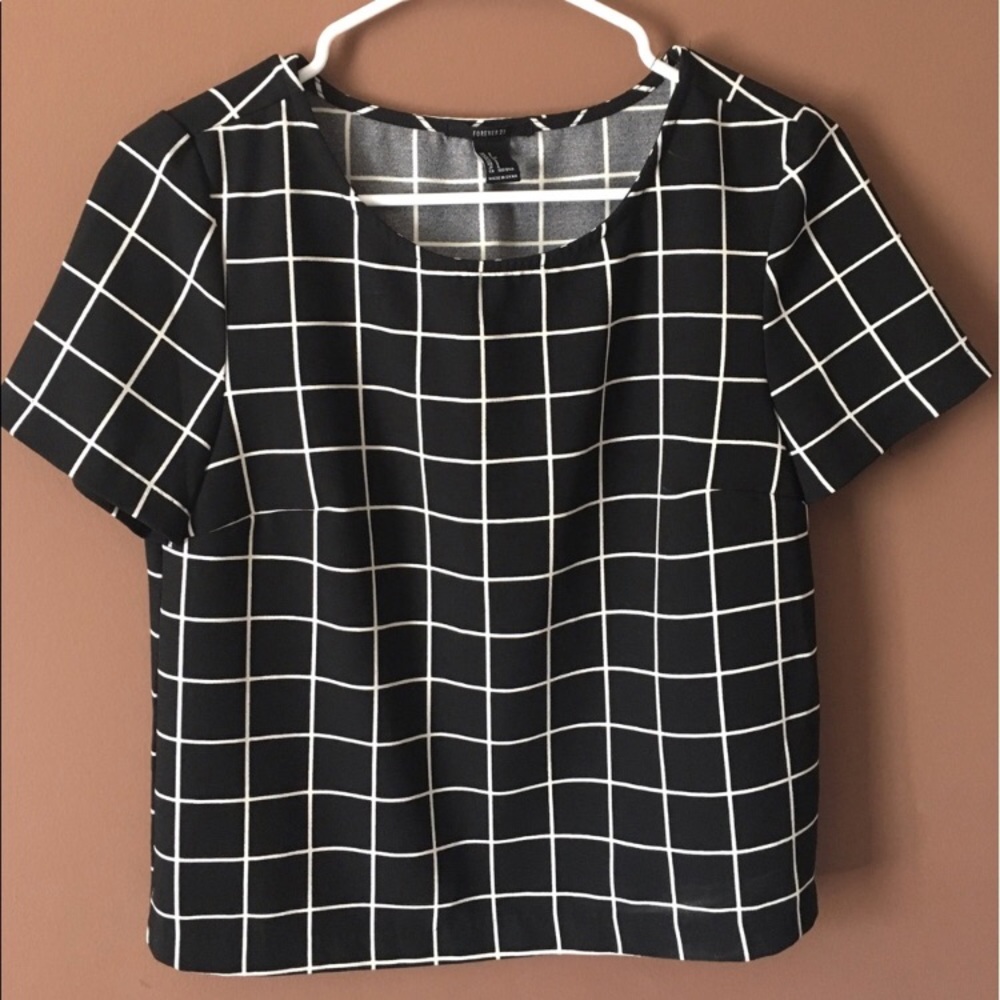 Grid Pattern Crop Top